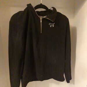 PINK Fleece Small Quarter Zip Black